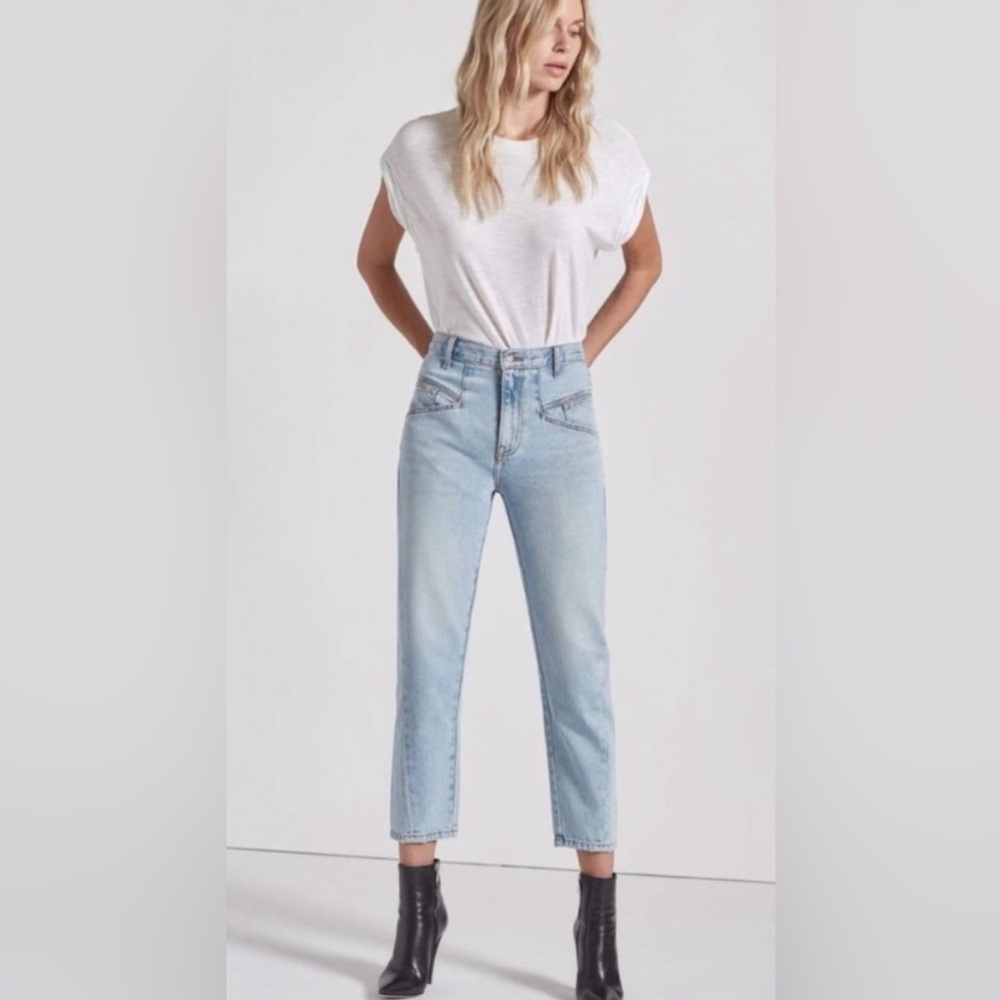 CURRENT/ELLIOTT Helix Cropped High Waist Jeans Wentworth Wash Size 25